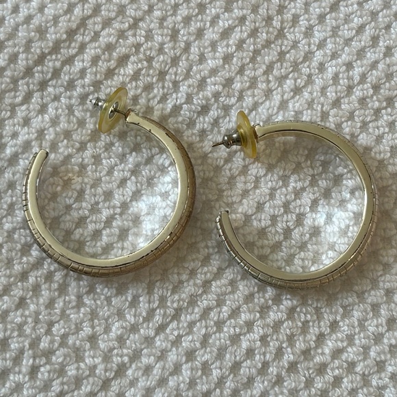 Ralph Lauren Hoop Earrings Silver/Gold - Picture 1 of 5